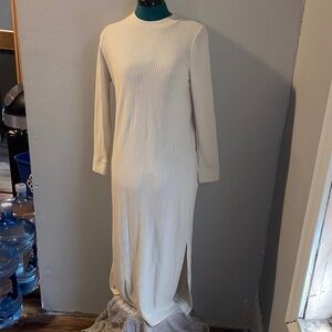 Old Navy Cream Long Sleeve Dress